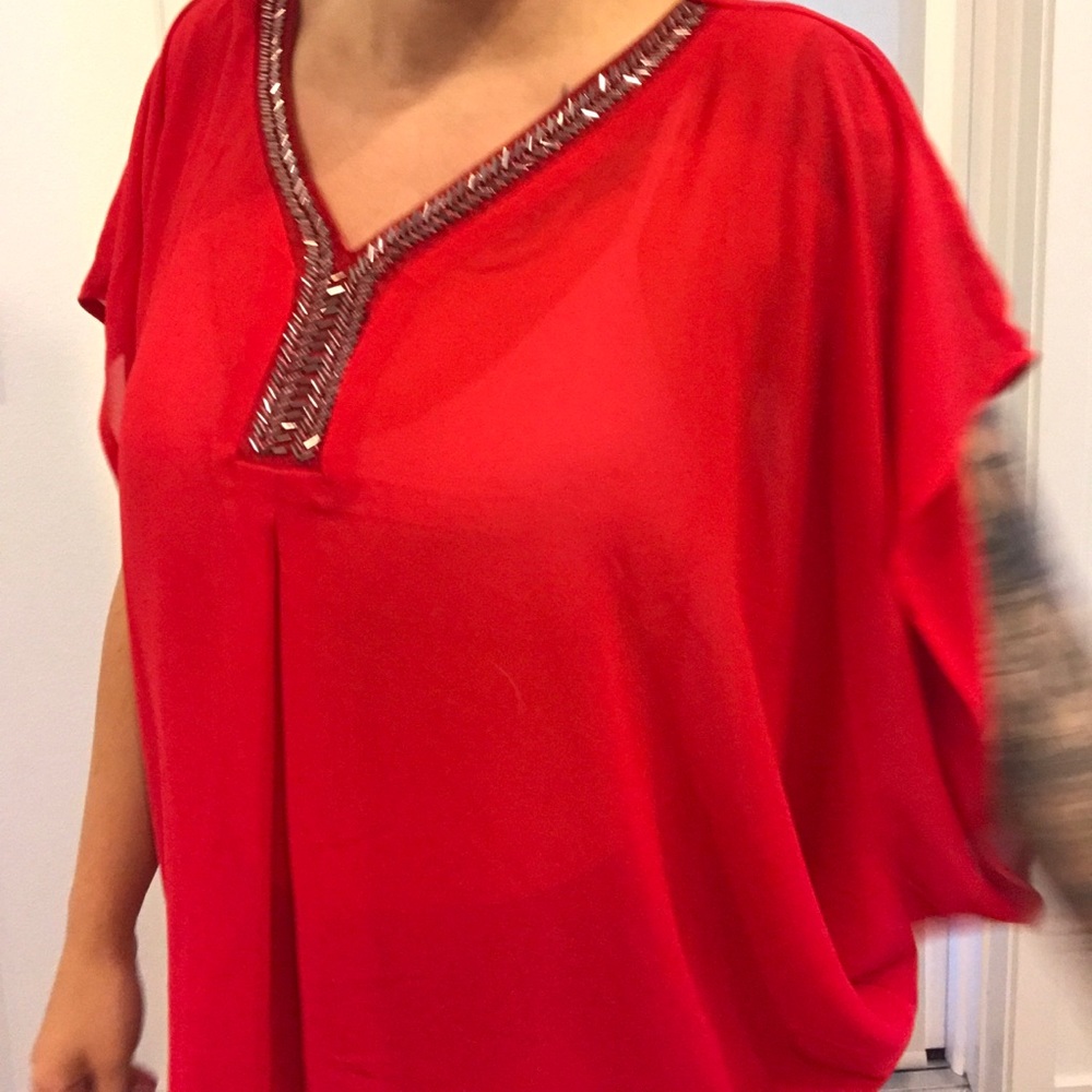 Sheer poncho top