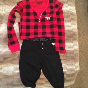 Victoria's Secret pink plaid pajamas