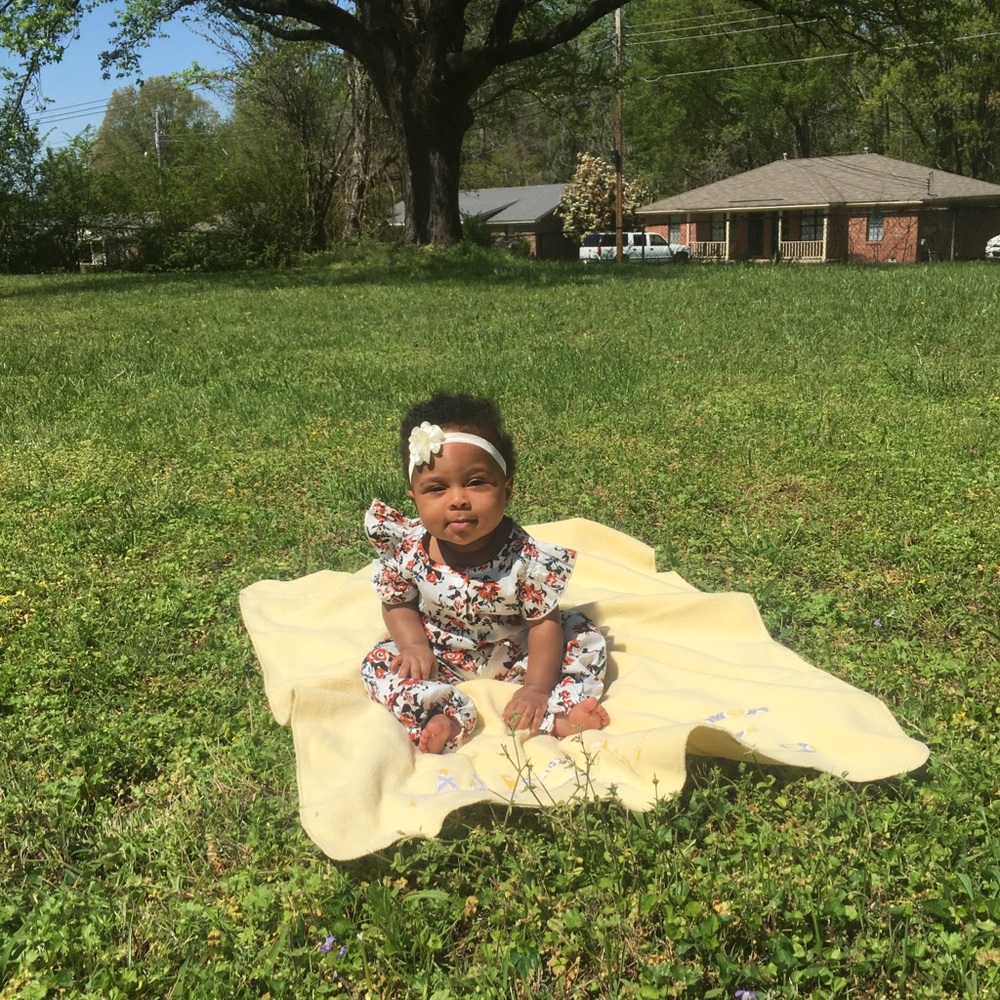 Babygirl floral jumpsuit.