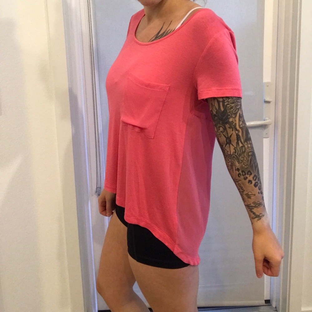 Tee with sheer back