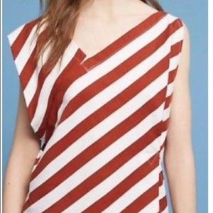 Anthropologie Asymmetrical Striped Top