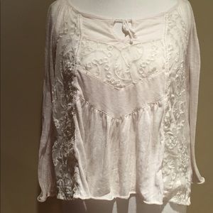 3/4 sleeve cream top