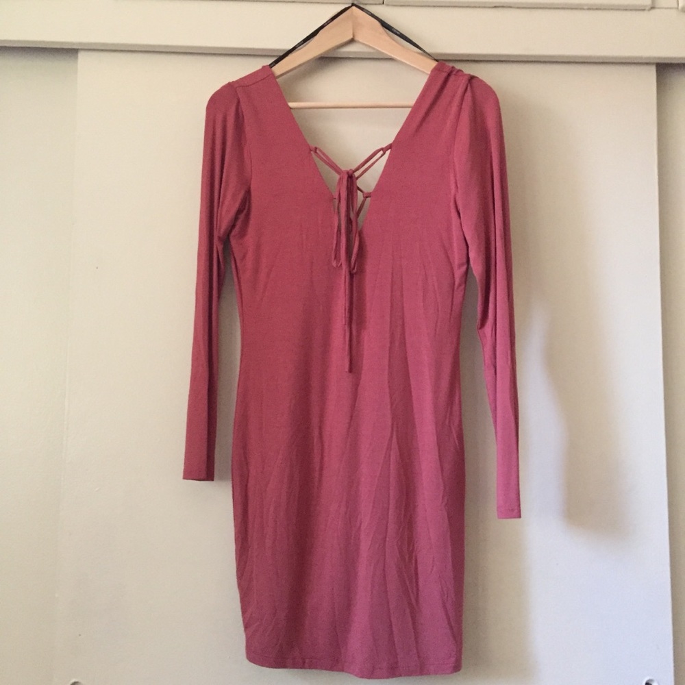 NWT!! Forever21 short lace-up long sleeve dress