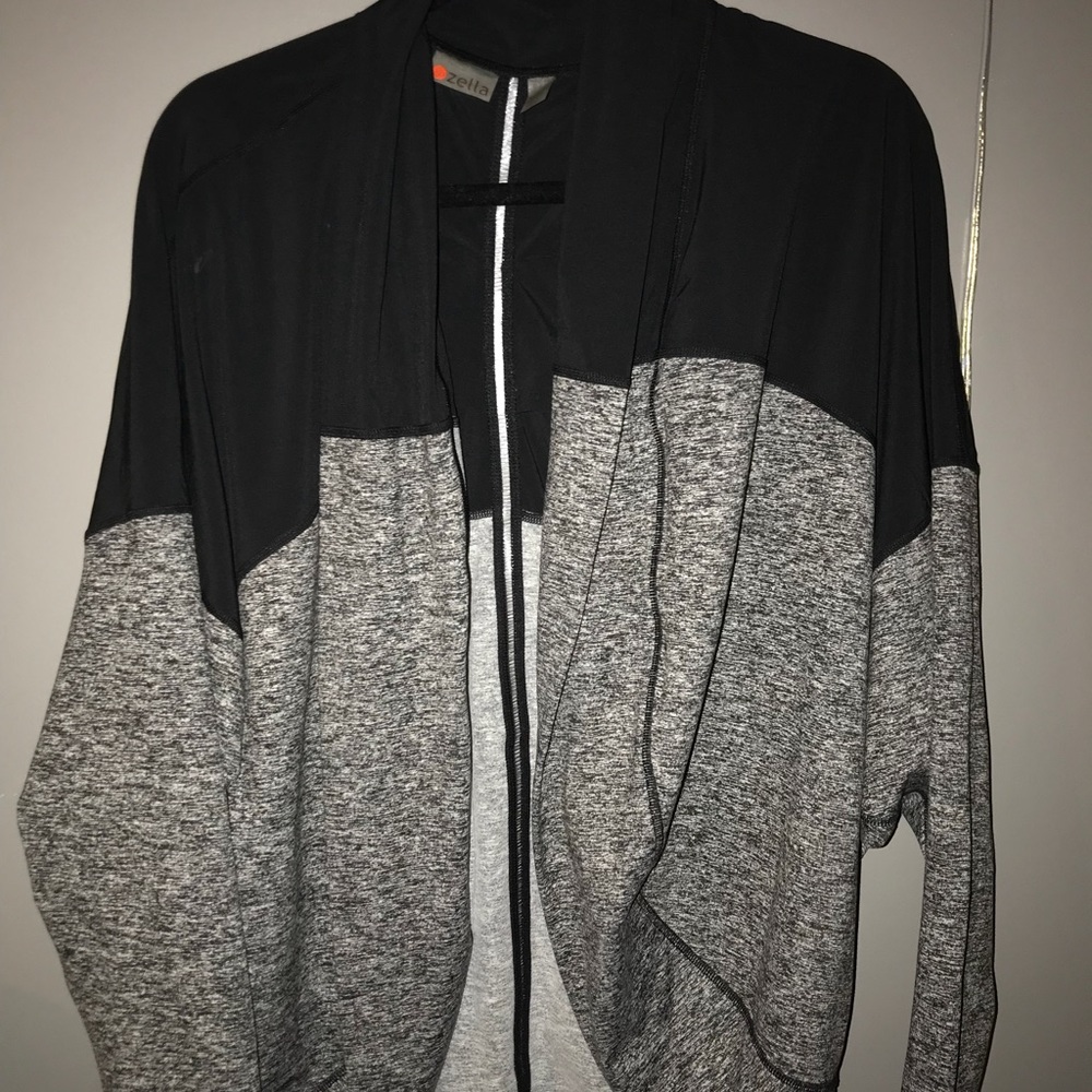 Zella Black Reversible Colorblock Cocoon Cardigan