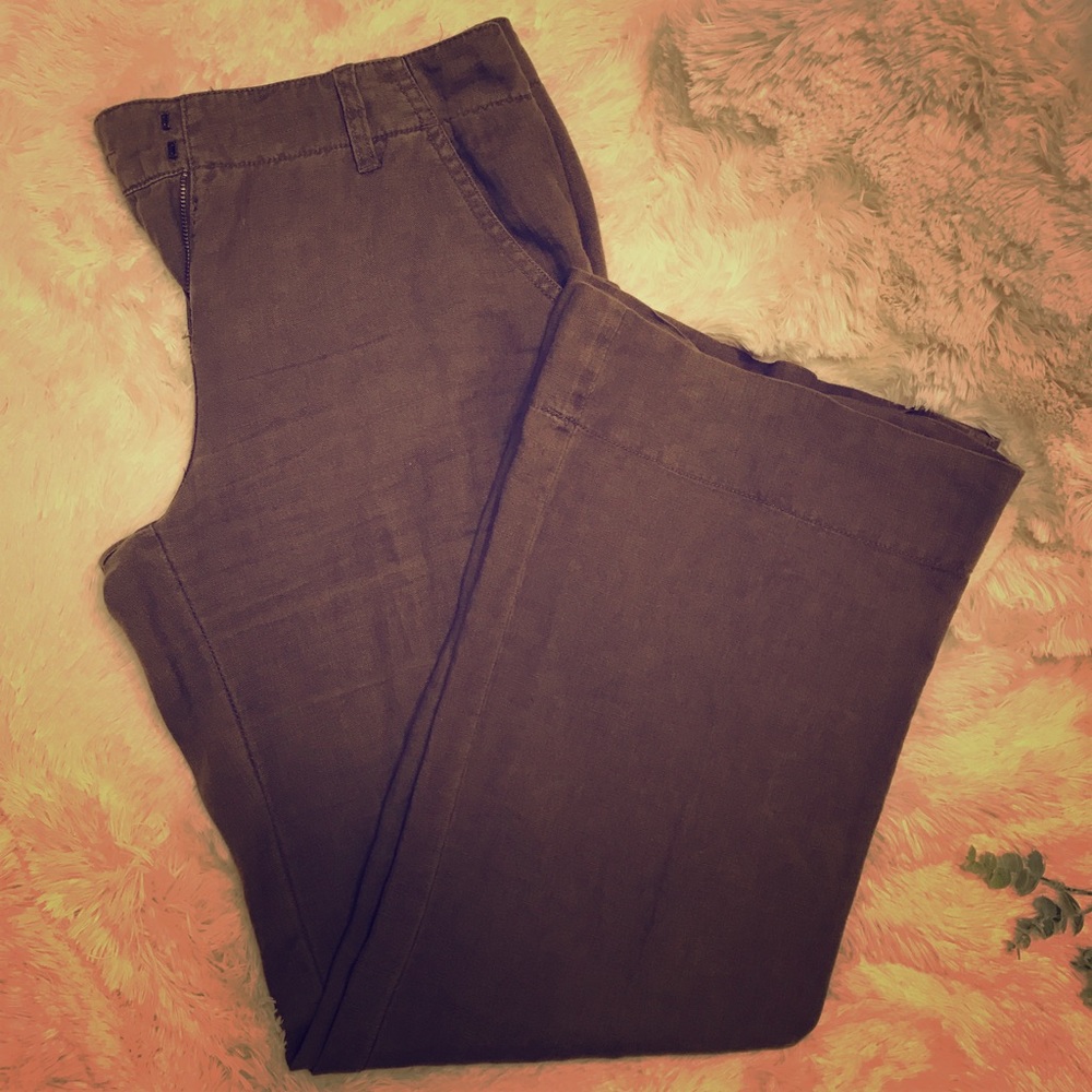 (3 for $10) CAbi Linen Brown Pants