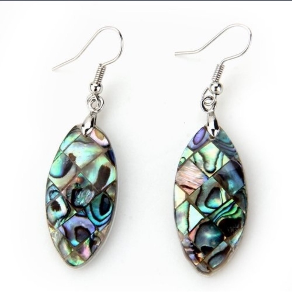 NEW Natural Abalone Shell Necklace & Earrings Set - Picture 5 of 8