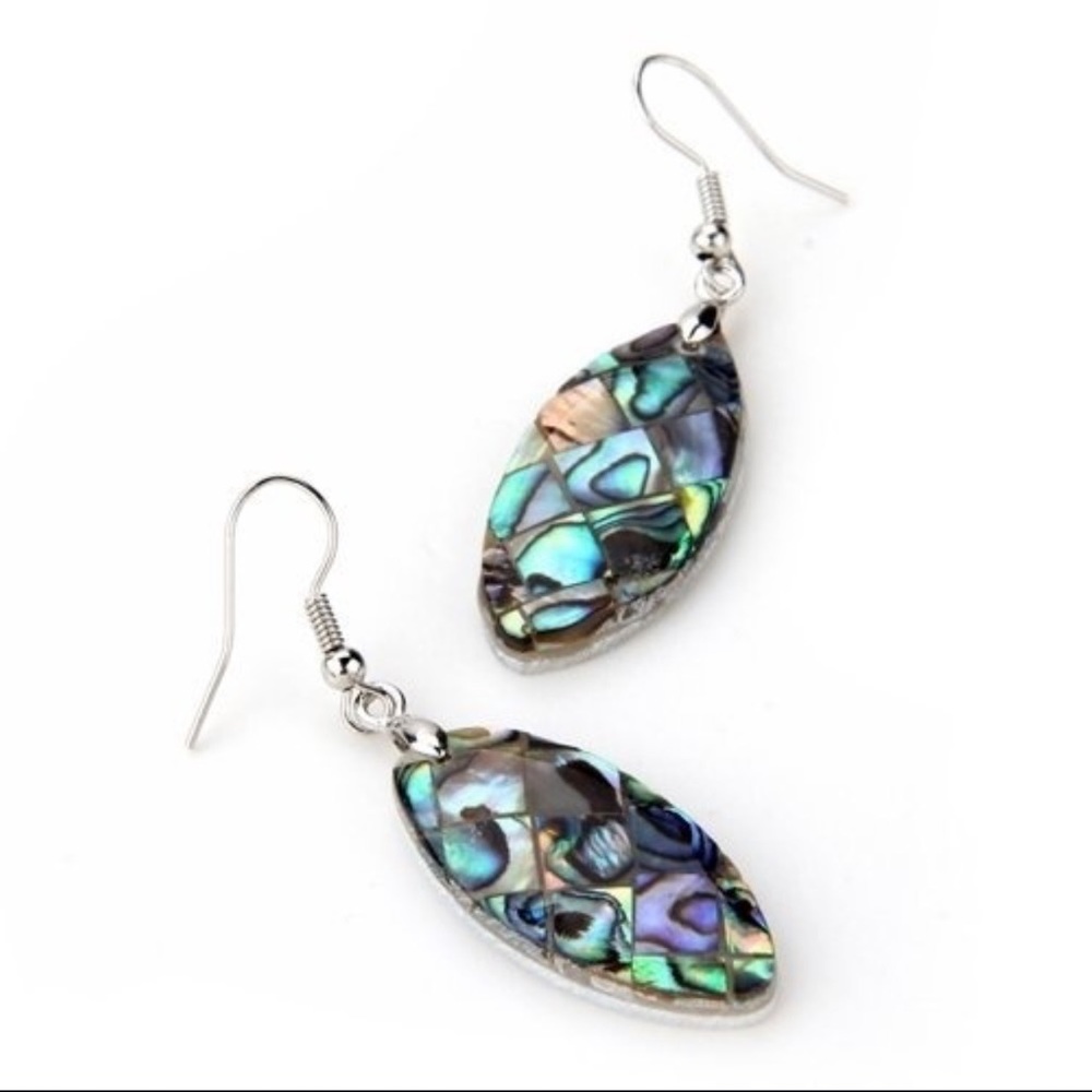 NEW Natural Abalone Shell Necklace & Earrings Set - Picture 6 of 8