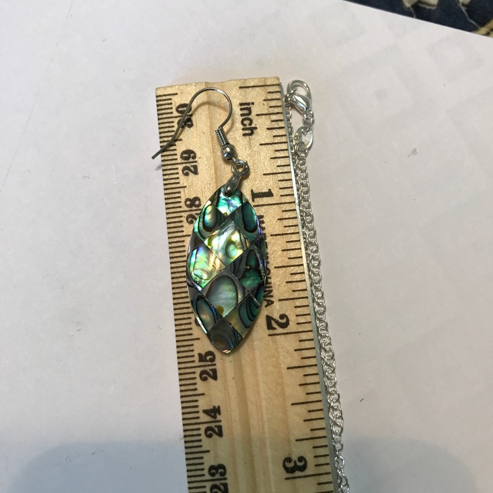 NEW Natural Abalone Shell Necklace & Earrings Set - Picture 8 of 8