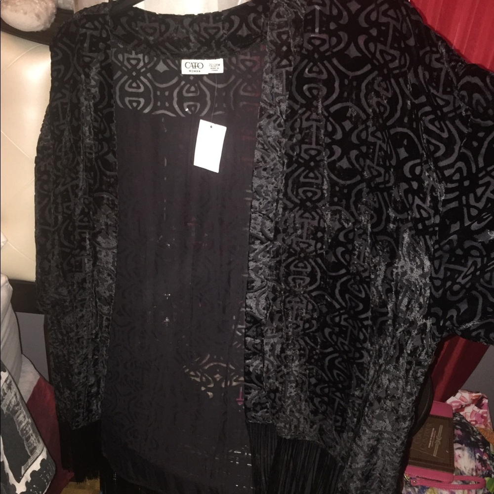 Black shrug with fringe