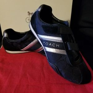 Authentic COACH suede sneakers black shoes