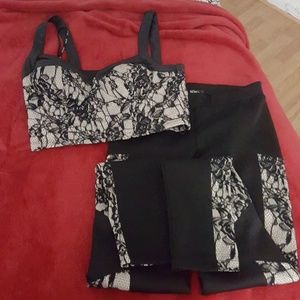 Set with crop top and long pants