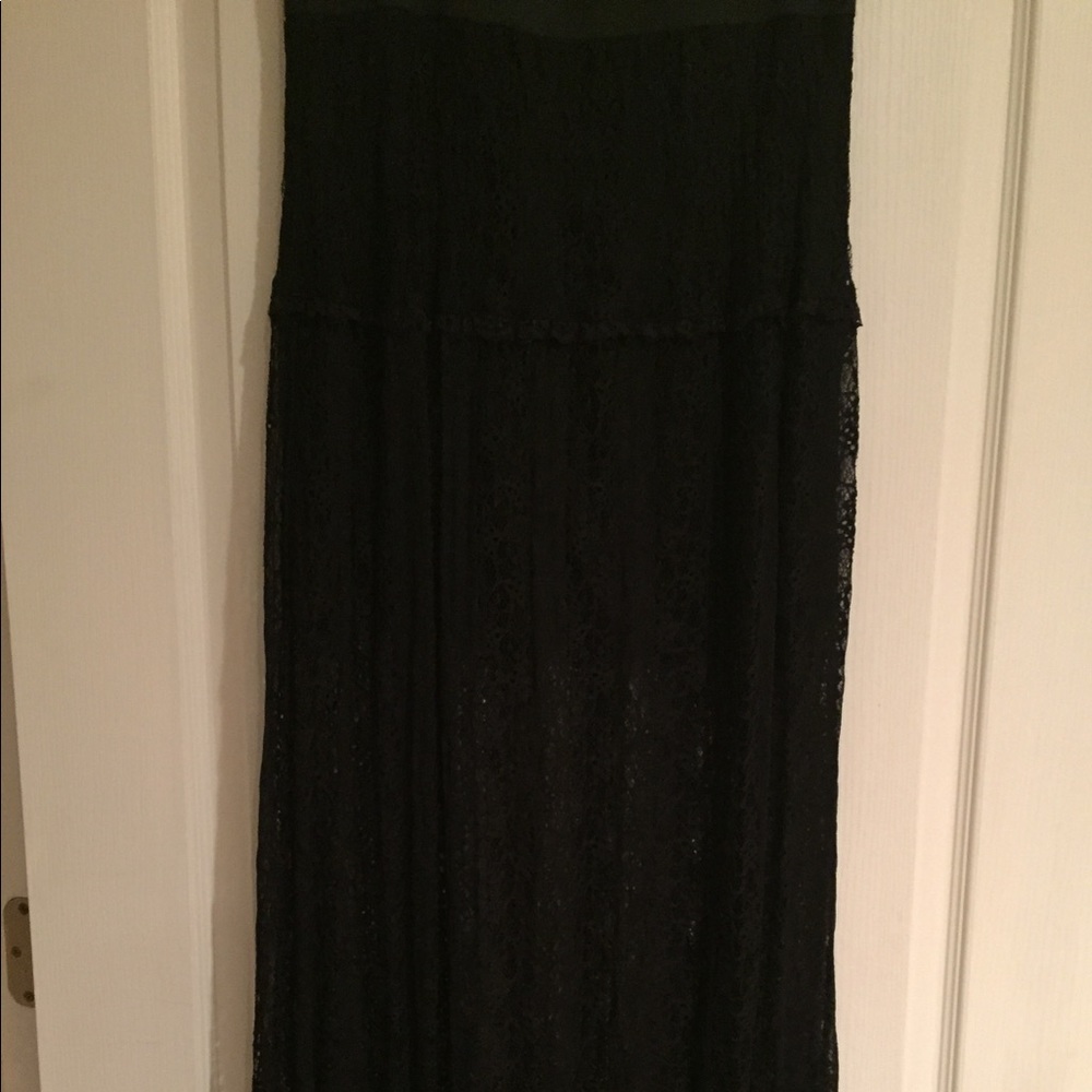 Lace Maxi Skirt with mini skirt lining