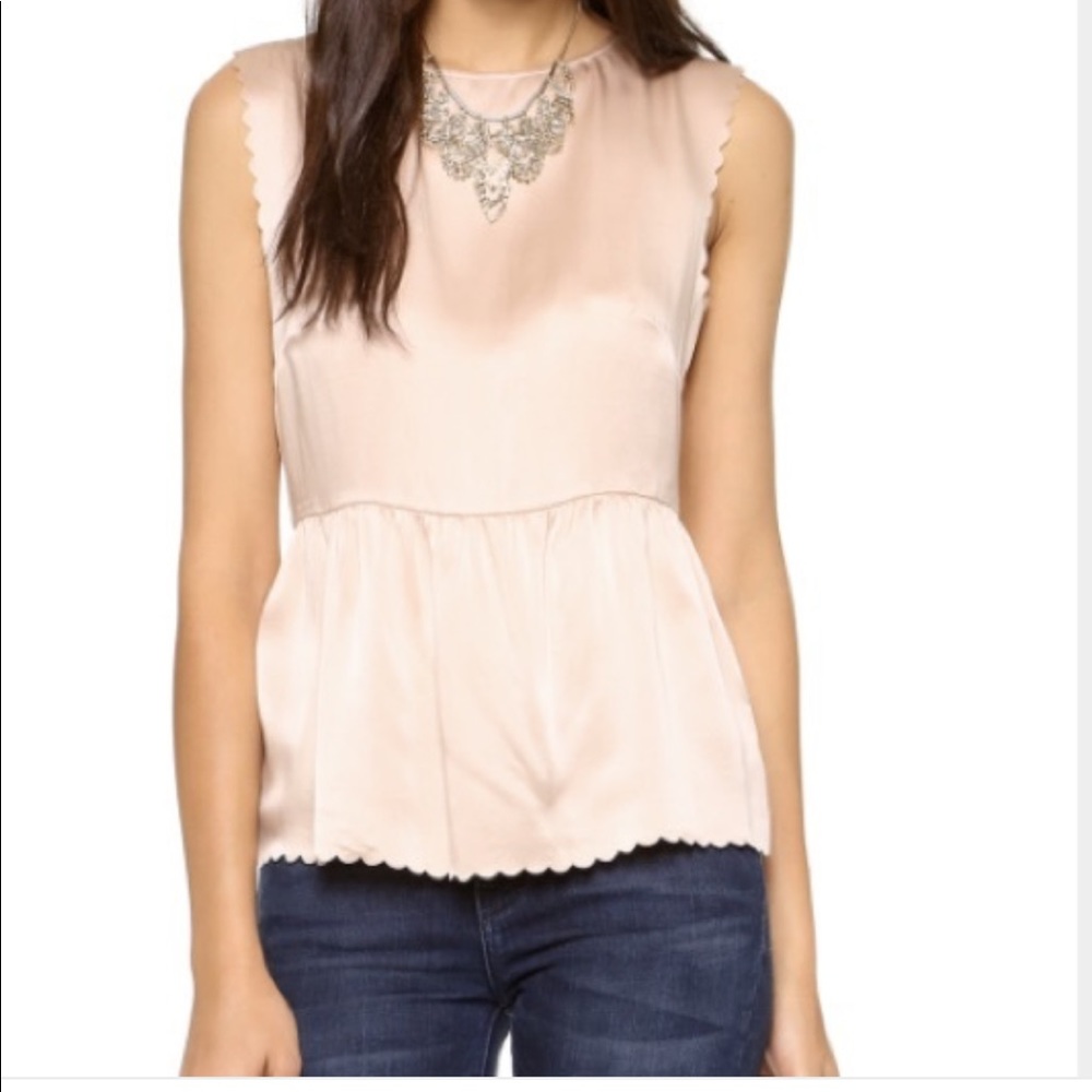Madewell silk scallop peplum top