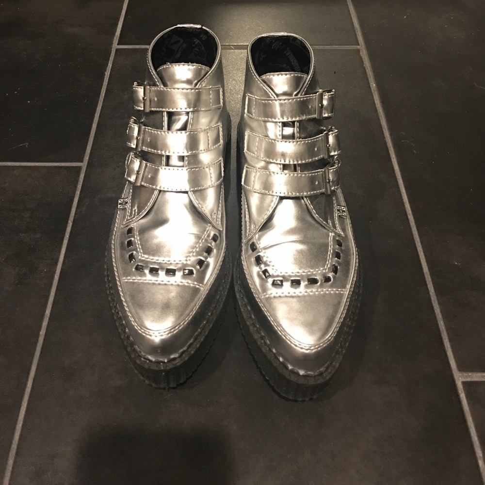 Silver TUK Creeper Boots
