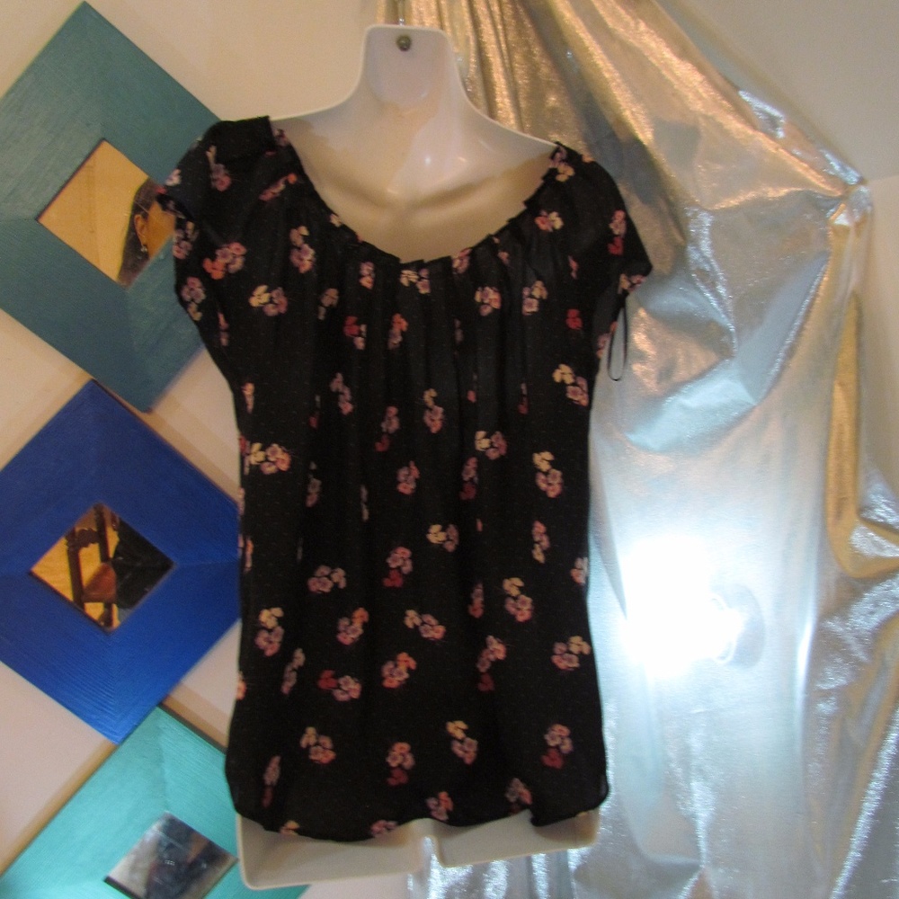 Lauren Conrad Black And Floral Top
