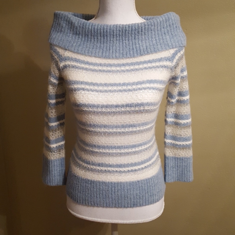 Bebe off-the-shoulder holiday sweater