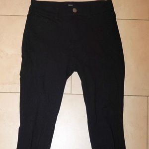 Forever 21 Black Cotton Skinny Pants