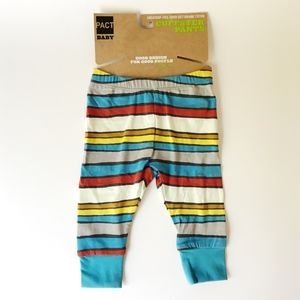 NWT PACT Organic TrailStripe Cuffster Pants 0-3Mo.