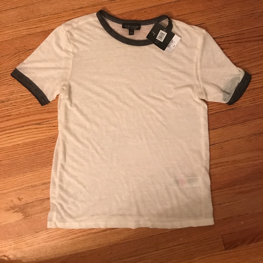 White shirt with grey detailing