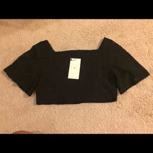 Black crop tops size medium