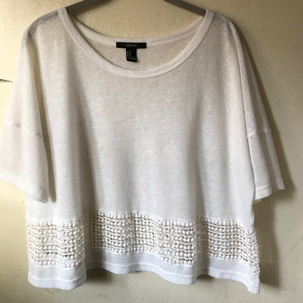 Forever 21 white detailed blouse