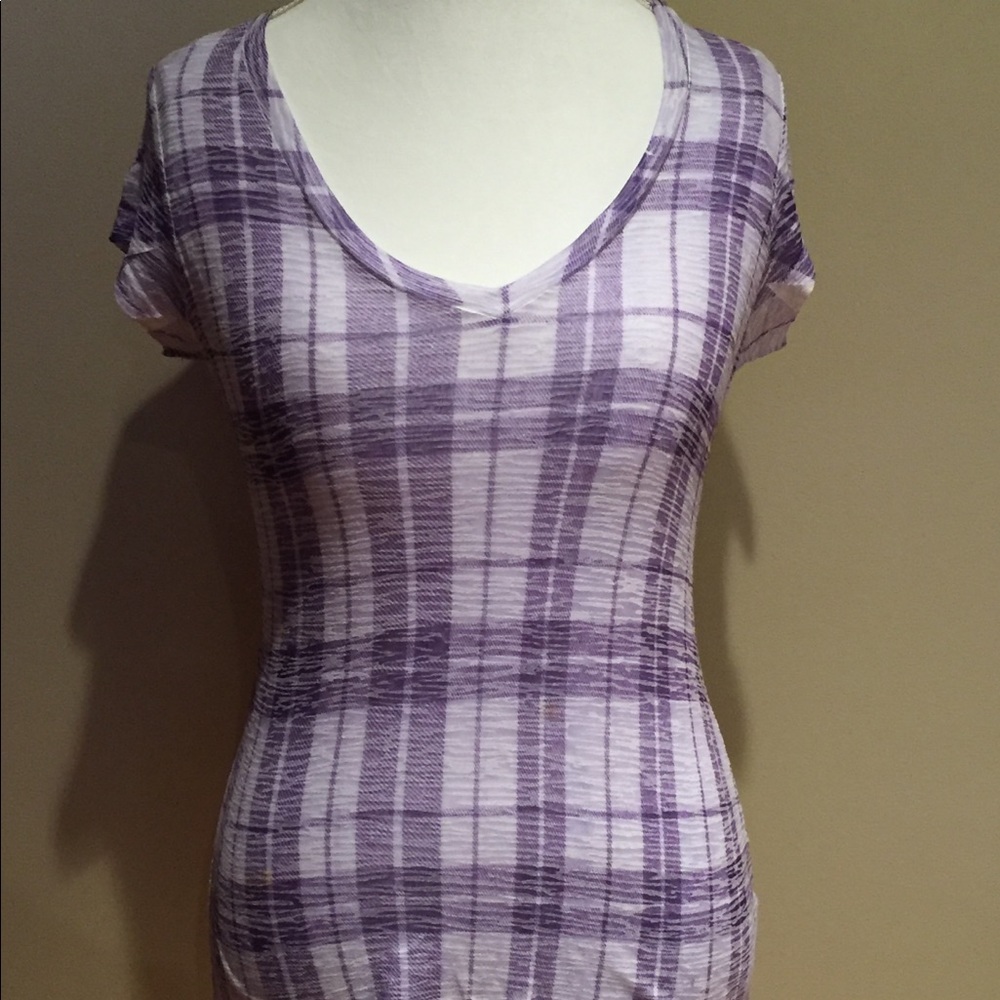 Maurices purple check T-shirt