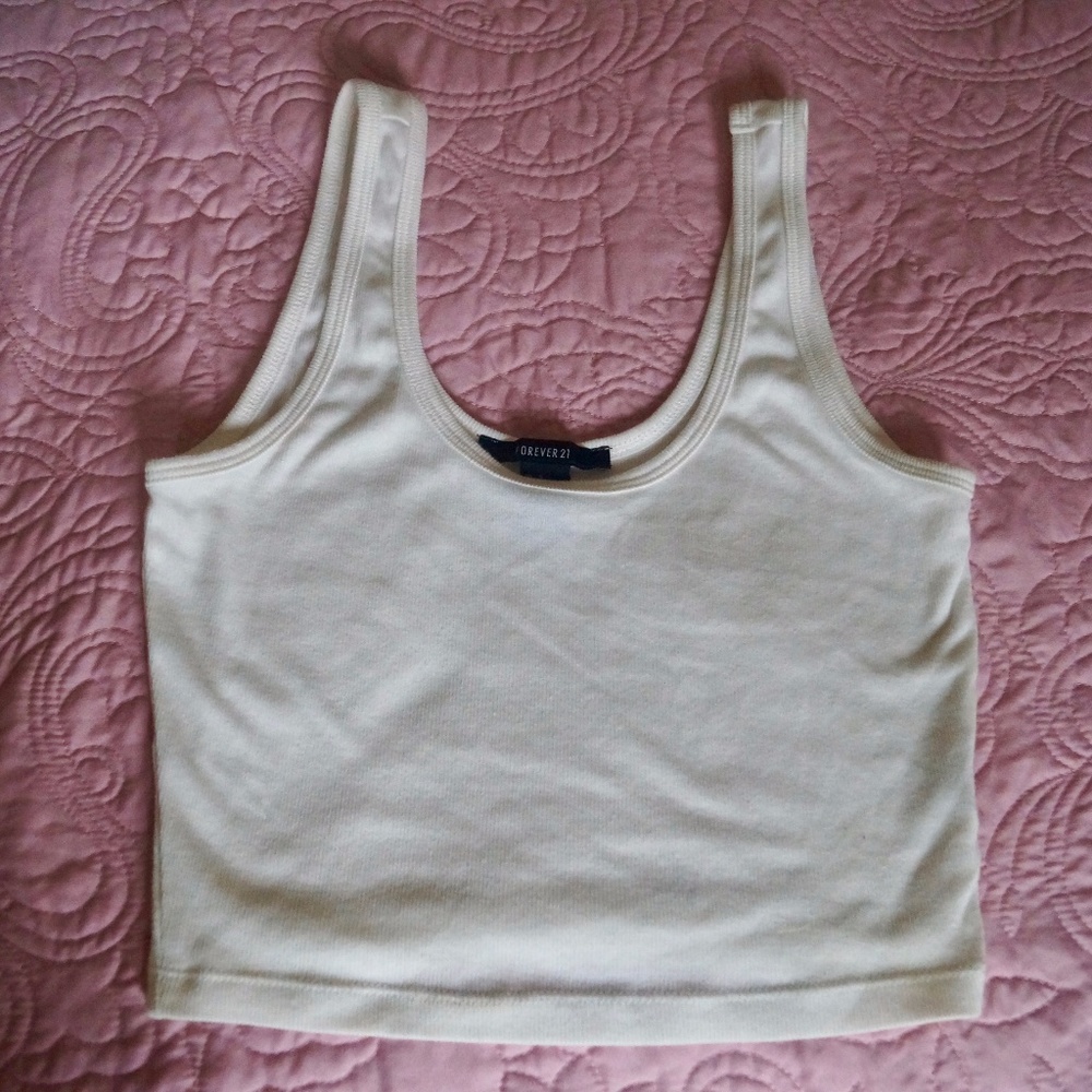 Forever 21 White Cropped Tank