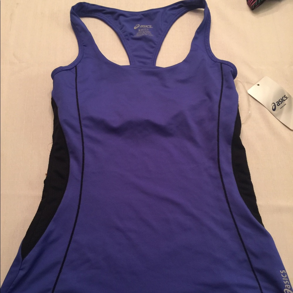 Blue asics workout tank