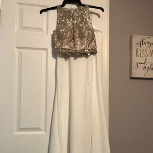 White two piece formal dress