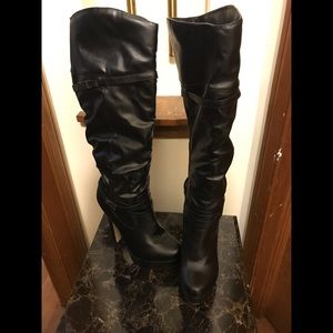 🔥🔥🍁🍂Black wedge above the knee boot🍂🍁🔥🔥