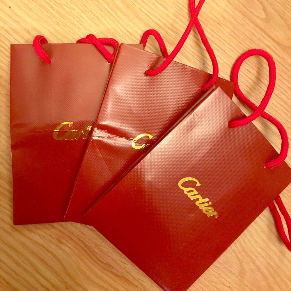 Set of 3 small Cartier shopping bags