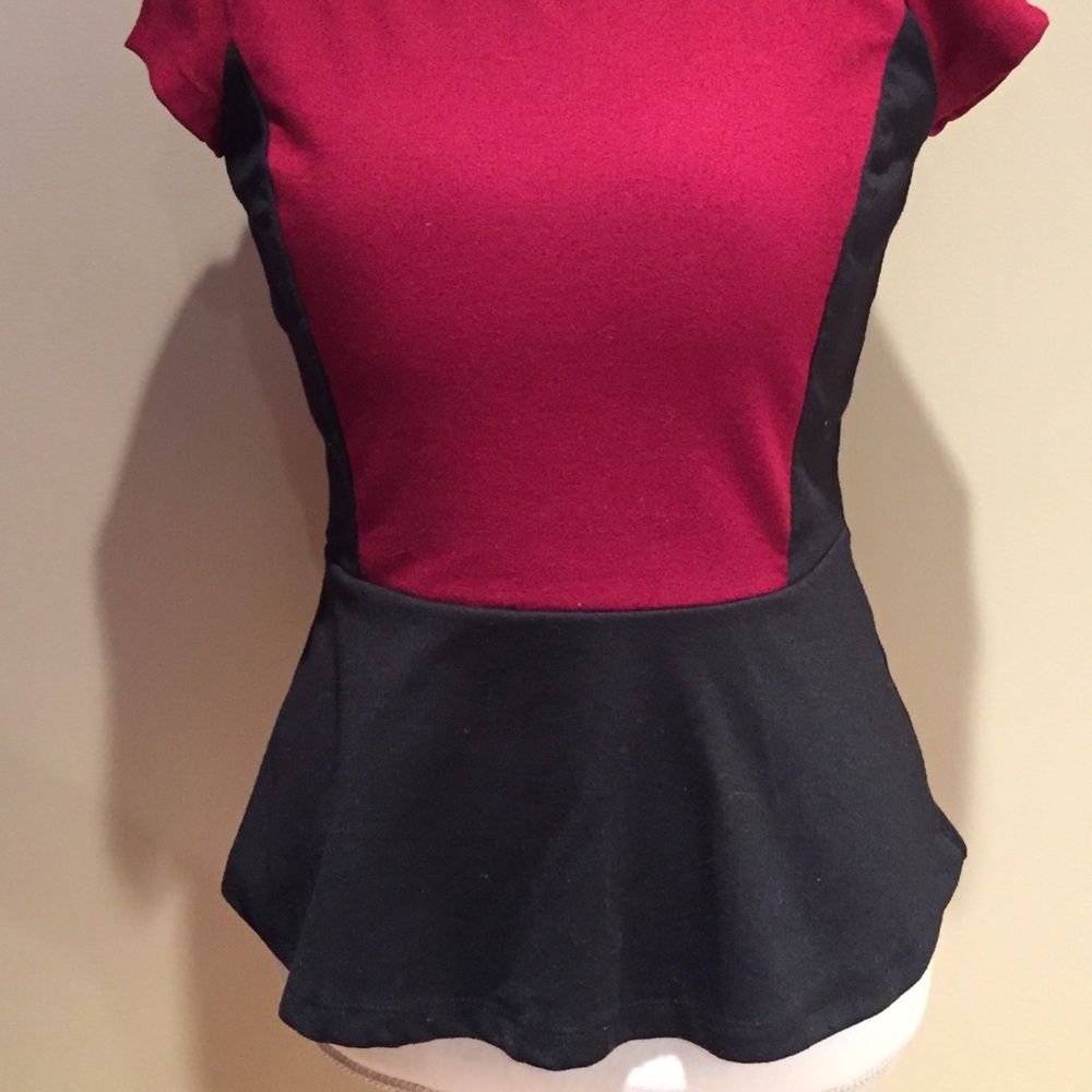 Maroon and black top