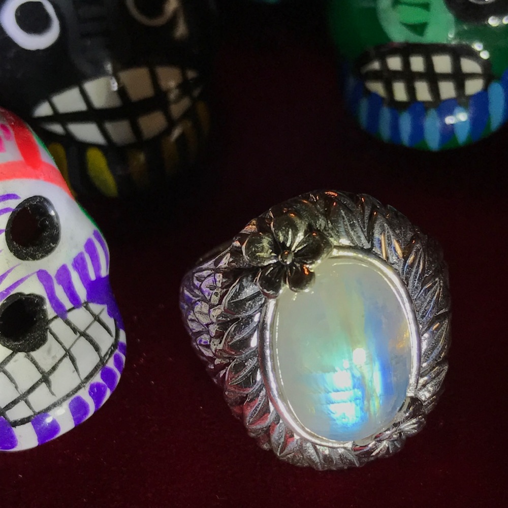 Magical Moonstone & Sterling Ring, Size 7