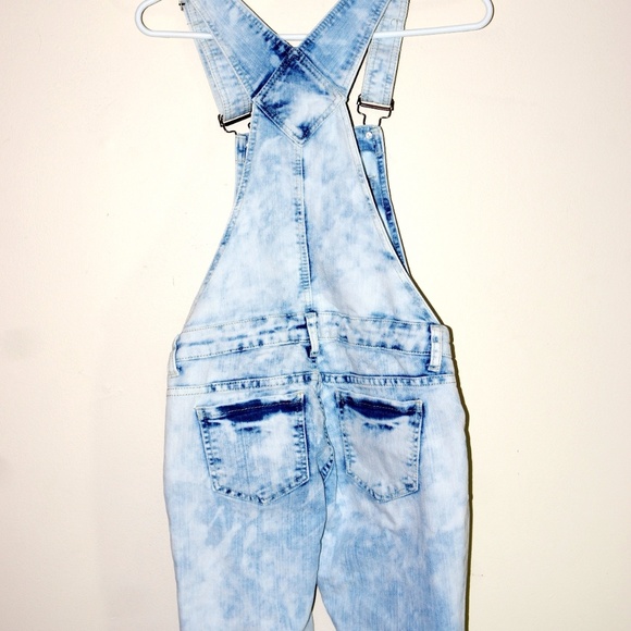 RUE21 Ripped Jeans Bib Overalls Denim Jumpsuit 3/4 - Picture 4 of 8