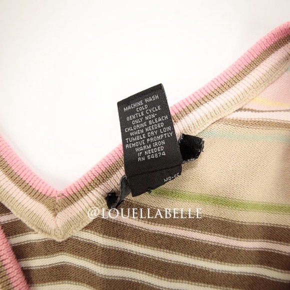 The Limited Vneck Vback Pastel Striped Knit Size S - Picture 4 of 4