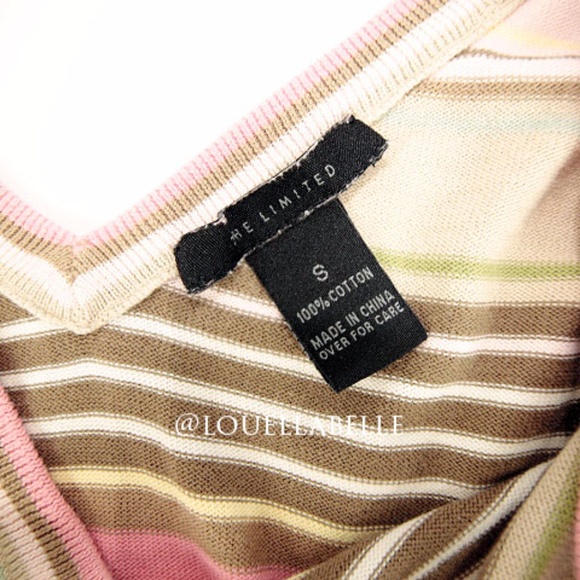 The Limited Vneck Vback Pastel Striped Knit Size S - Picture 3 of 4