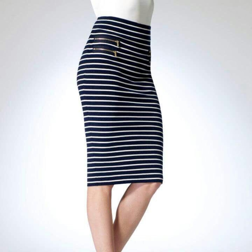 Cache High Waisted Pencil Skirt with Zippers