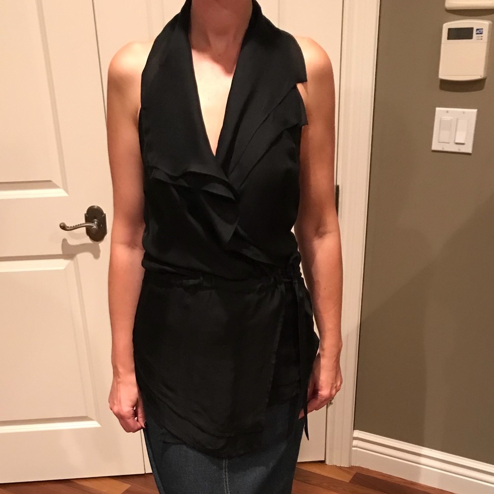 Black Bebe Halter Top