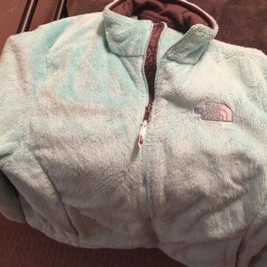 North face light blue soft jacket