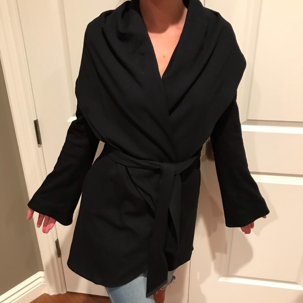 Black Wrap Fall Jacket