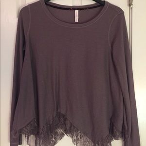 Purple lace long sleeve top