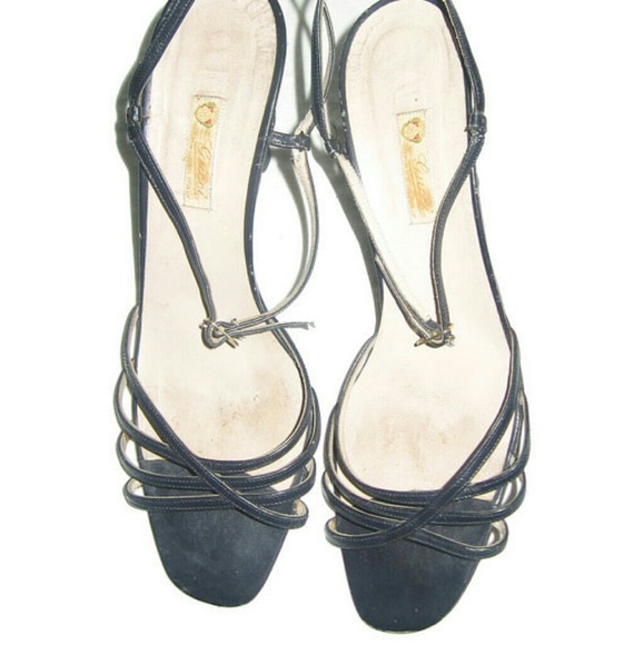 SOLD VTG GUCCI Auth Strappy Leather Hi Heel Shoes - Picture 3 of 4