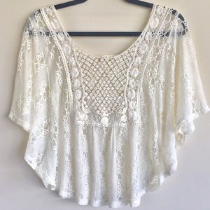 White Lace Boho Top ⭐️NWOT