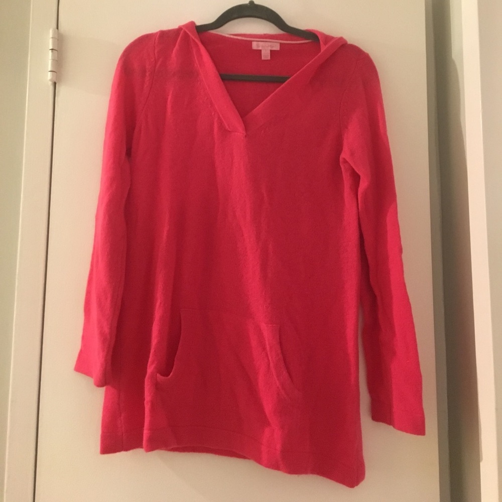 Lilly Pulitzer Pink Cashmere sweater with hood