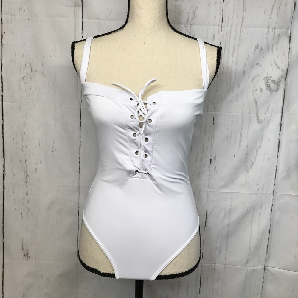 C Apparel Cheeky Gal Small White Swimwear