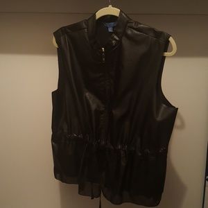 Faux leather vest