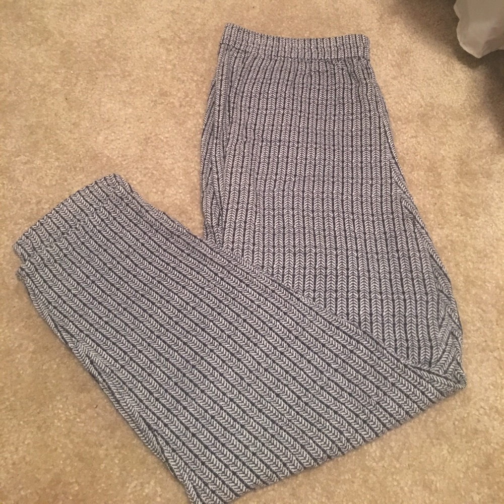 J CREW white and navy linen pants