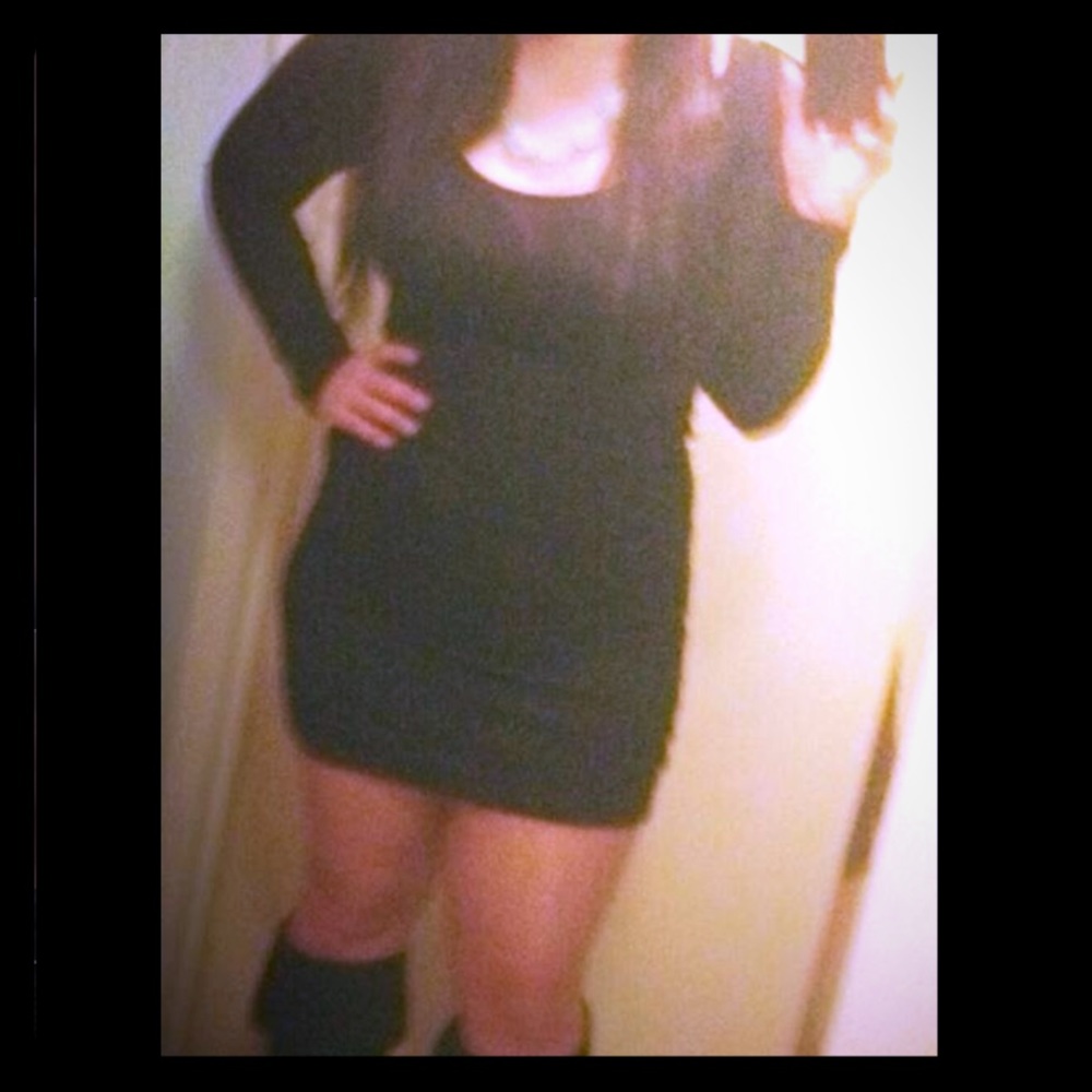 Forever 21 Black Long Sleeve Dress