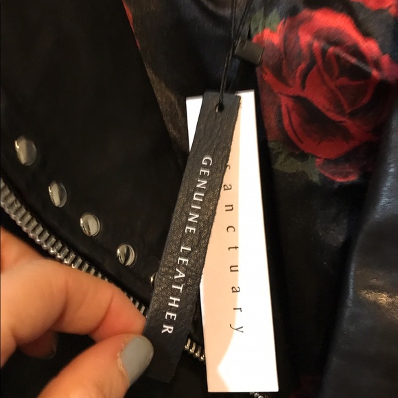 New w/ tags Sanctuary Ophelia  Moto Leather Jacket - Picture 2 of 5