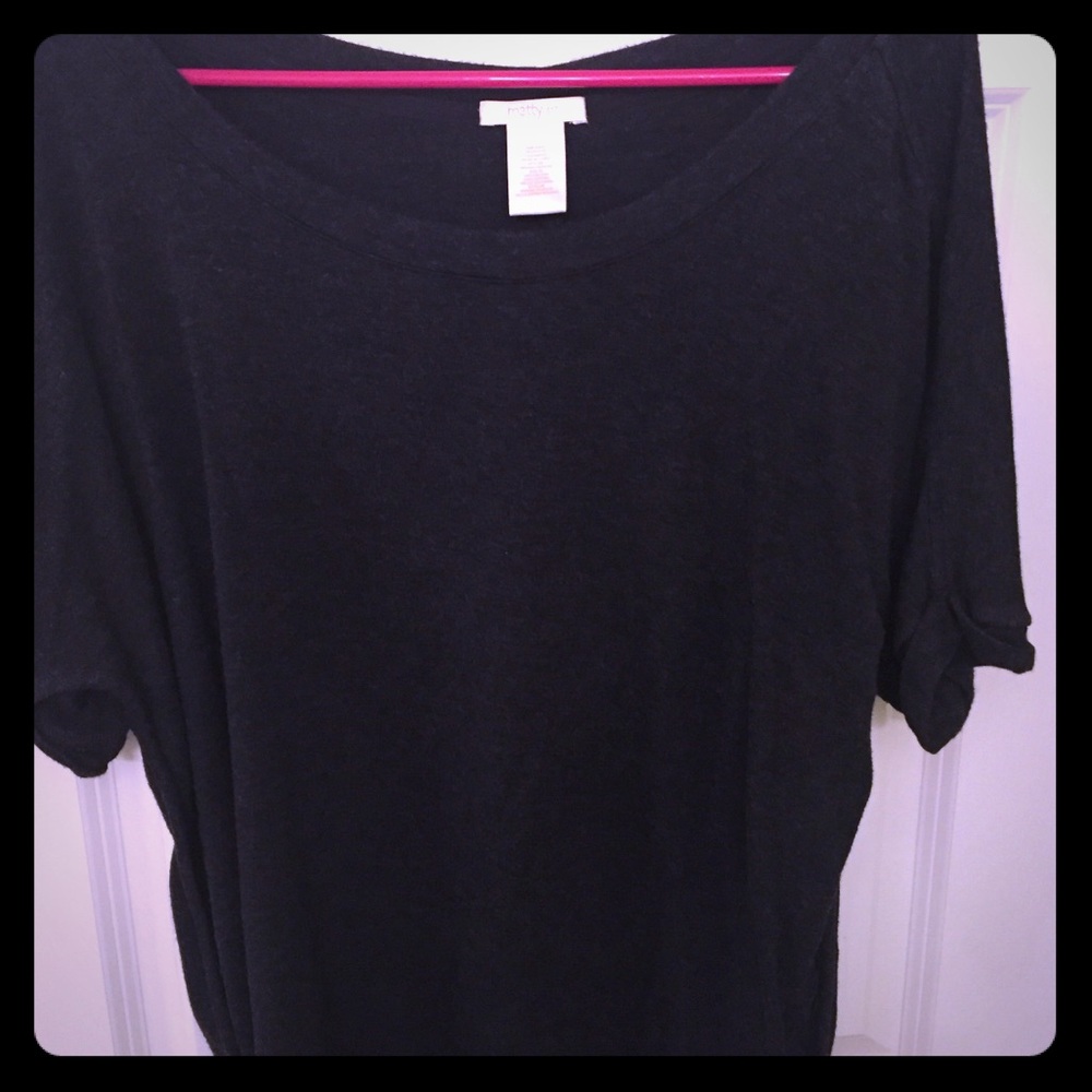 Matty M Grey cuffed sleeve top